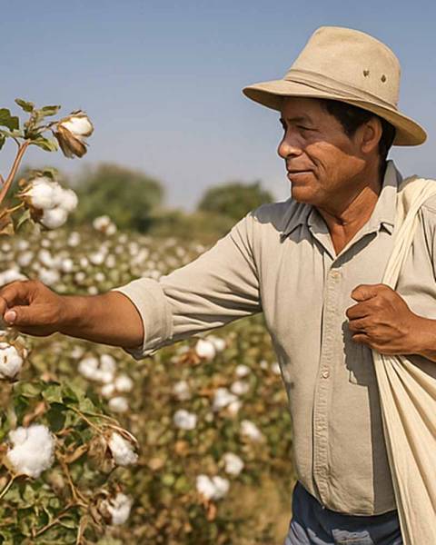 Agricultor peruano Algodón Pima
