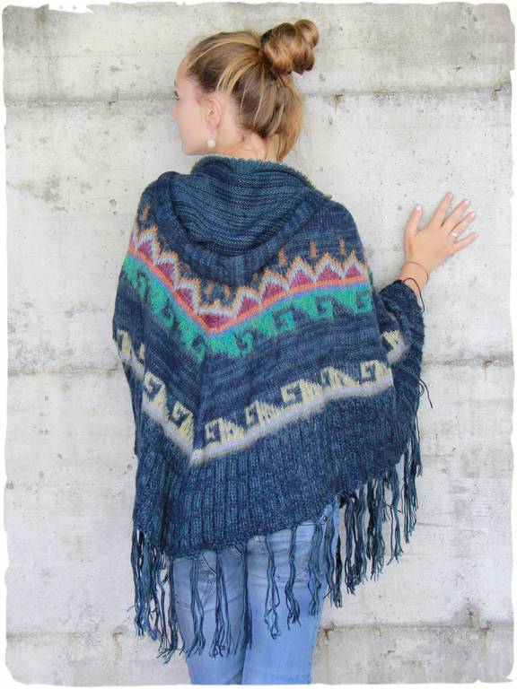 Poncho de alpaca Etno - UNISEX