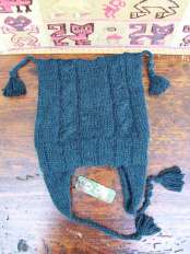 rectangular dark blue alpaca hat treccia junior 831