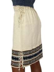 white alpaca knit skirt blu
