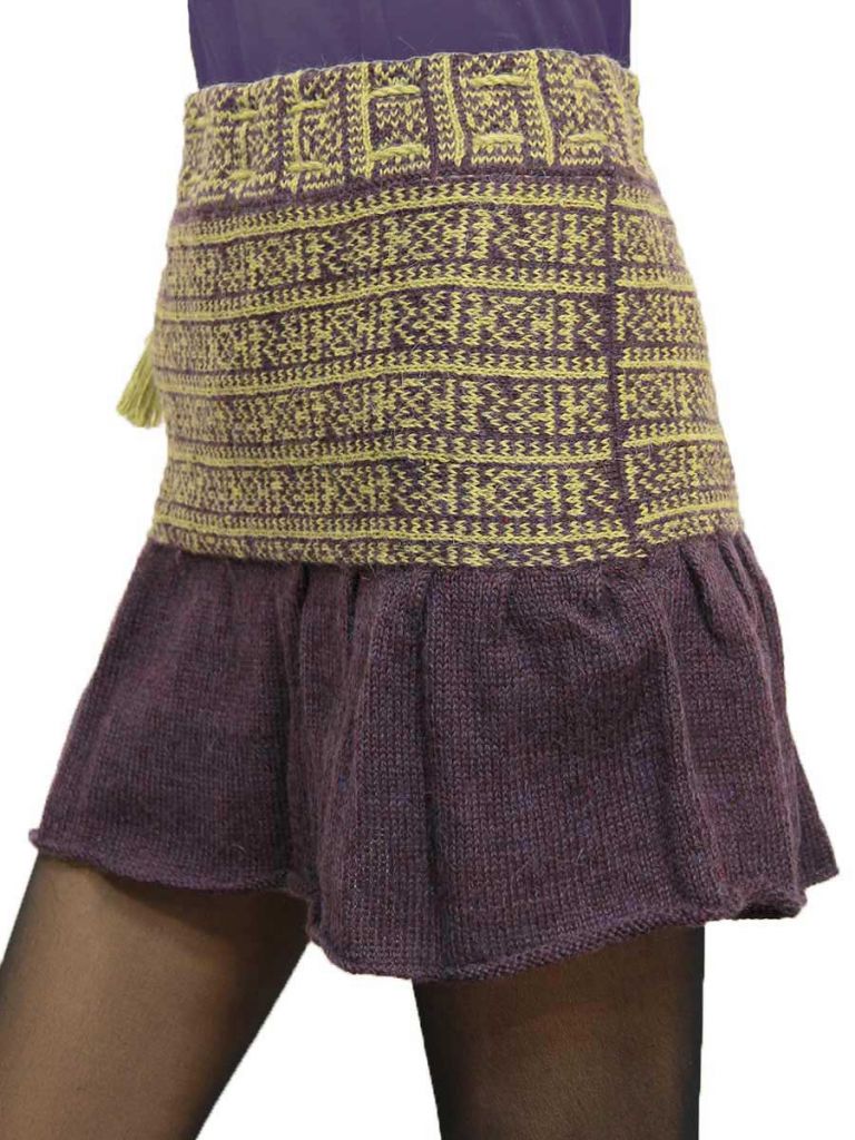 terciopelo Casco proteccion Falda de lana Priscilla - Faldas de lana cortas - La Mamita