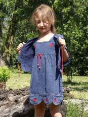 vestito cotone bambina coprispalle ricamato bimba mariquita