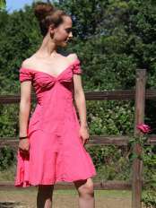 vestidos cortos hombros descubiertos orchidea