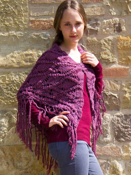 Poncho de alpaca a crochet Penelope