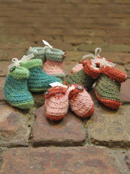 Pantuflas crochet bebe de alpaca Ryan