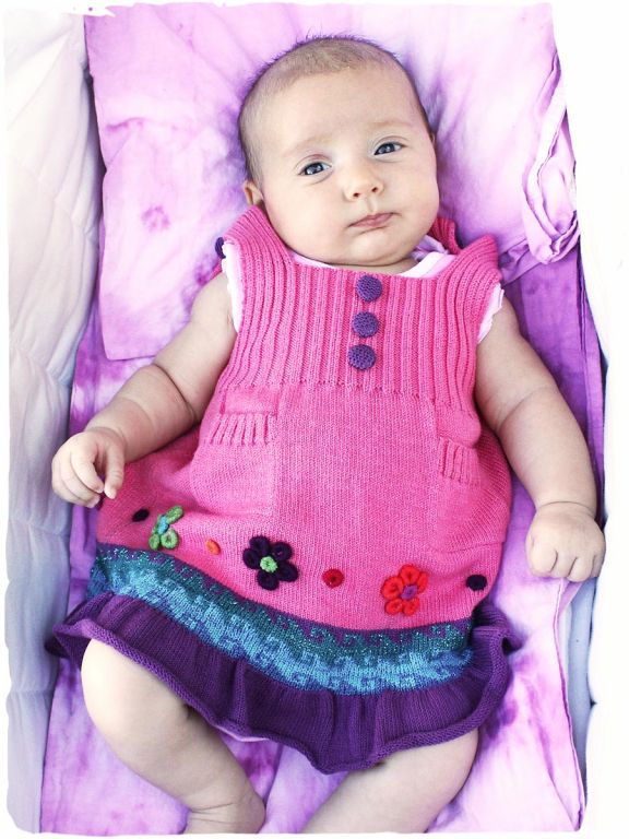 vestido de punto de algodón para niña