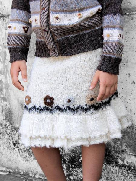 Falda de alpaca bouclè Karen