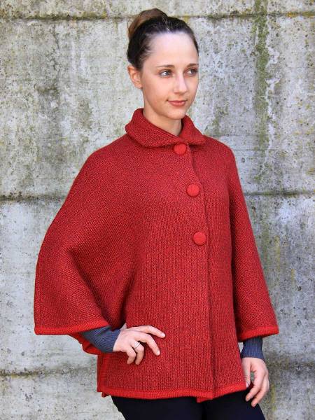 Poncho elegante en lana de alpaca Marge