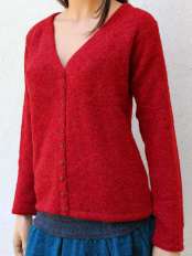 cardigan alpaca rosso MARILYN.