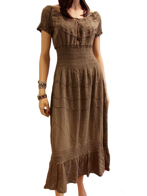 Vestido largo Country - Vestidos de un solo color- Ropa de verano - La Mamita Vestido largo Country - Vestidos de un solo color- Ropa de verano - La Mamita