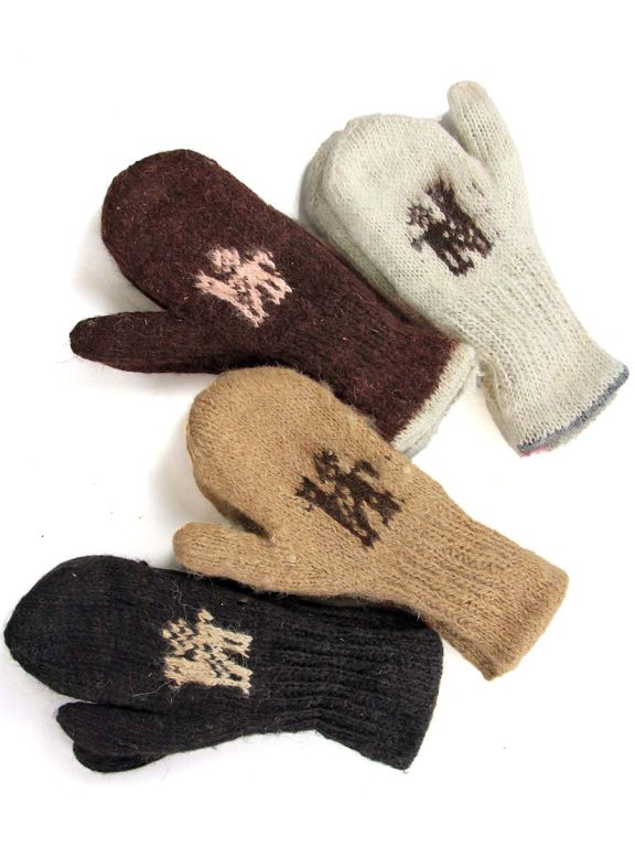 Manoplas de lana alpaca LLamita