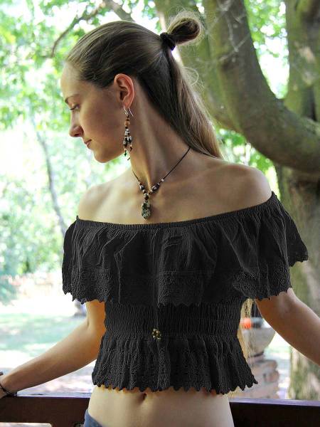 Camisa boho Hombros Descubiertos Alma