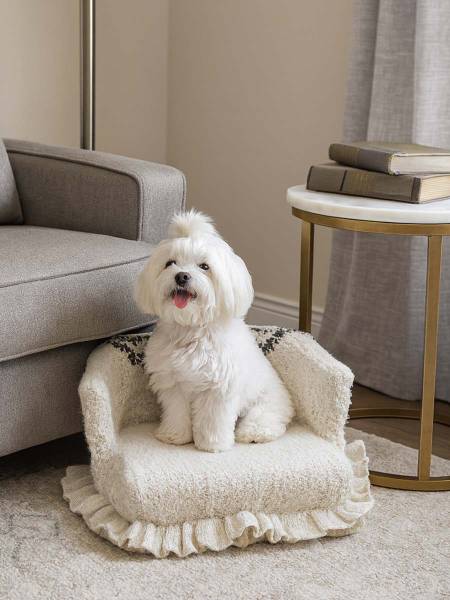 Cama para perros de lujo en alpaca Fufi