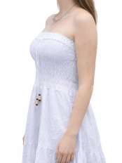Reina strapless dress in 100% Peruvian cotton.